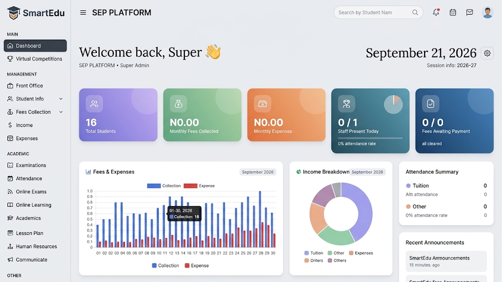 SmartEduPlus Admin Dashboard